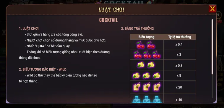 Hướng Dẫn Chinh Phục Slot Game Cocktail Tại BomWin Với Tỷ Lệ Thưởng Cực Hấp Dẫn