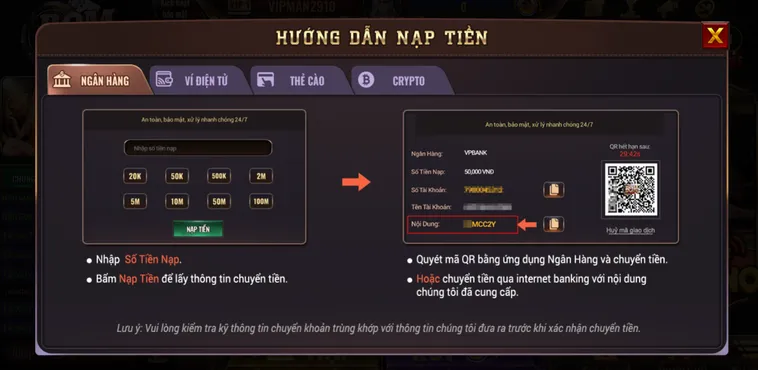 Hướng Dẫn Cách Nạp Tiền Qua Ngân Hàng Tại BomWin Nhanh Chóng An Toàn Cho Mọi Người Chơi
