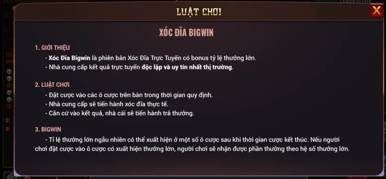 Hướng Dẫn Cách Chơi Xóc Đĩa BigWin Tại BomWin Chi Tiết Cho Người Chơi